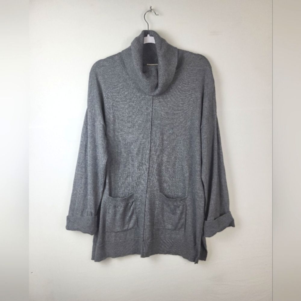Woolovers Gray High Cowl Neck Super Soft Pullover Sweater